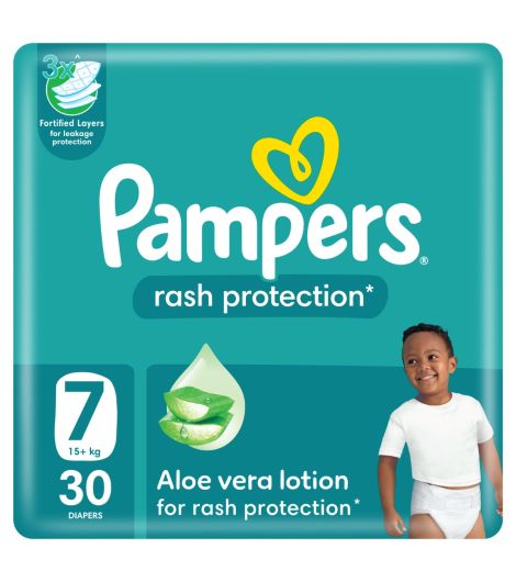 Pampers Rash Protection Size 7 - 30 Diapers