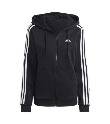 Adidas Women's Essentials 3-Stripes Full-Zip Fleece Hoodie