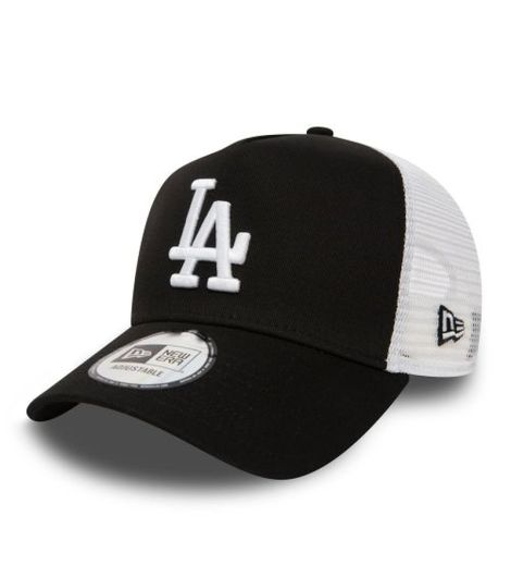 New Era LA Dodgers Clean Black A-frame Trucker Cap