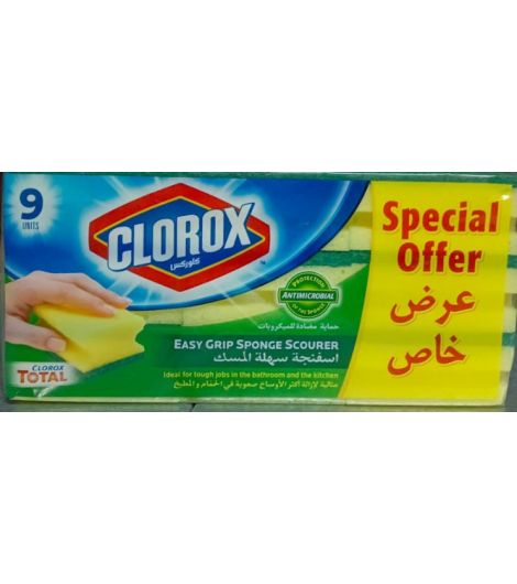 Clorox Easy Grip Sponge Scourer 9 Pieces