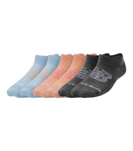 New Balance Kids Flat Knit No Show Socks 6 Pack