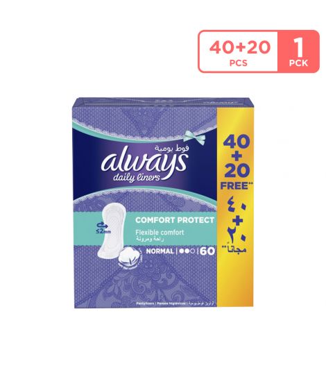 Always Daily Liners Multiform Fresh Scent Normal Panty Liners - 40+ 20 Liners