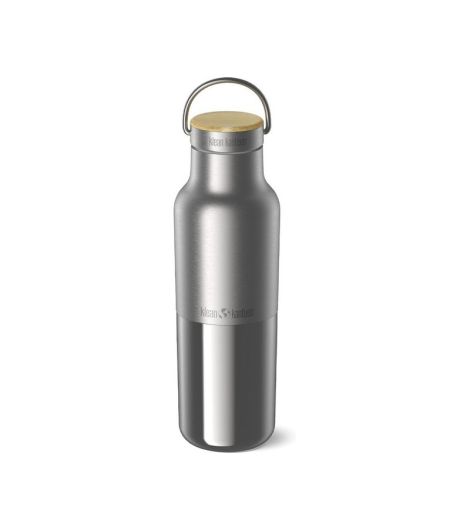 قنينة معزولة Reflect من Klean Kanteen مع غطاء بامبو من الفولاذ المصقول - سعة 16 أونصة سائلة