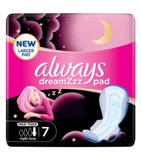 Always dreamzzz Cotton Soft Maxi Thick Night Long Pads 7 Pieces