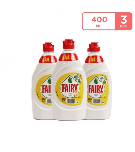 Fairy Lemon Dishwashing Liquid 3X400Ml