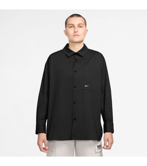 NIKE SPORTSWEAR CHILL POPLIN WOMEN'S LONG SLEEVE BUTTON TOP