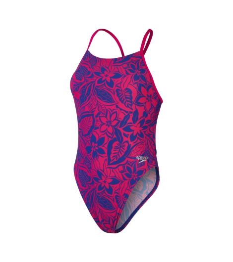 Speedo Women's Allover Tie Back 1 Piece Swimsuit