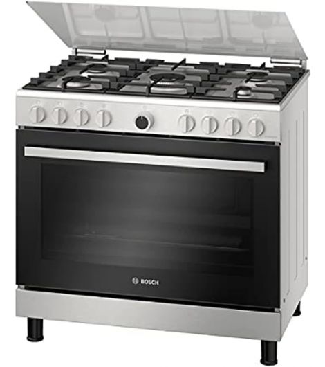 Bosch 5 Burners Gas Cooker, 90x60cm, HGV1D0V50M - Stainless Steel