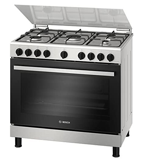 Bosch Series-2 5 Burners Gas Cooker, 90x60cm, HGV1E0U50M - Stainless Steel