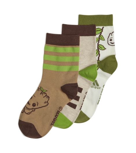 Adidas Kid's Marvel's I Am Groot Crew Socks 3 Pairs