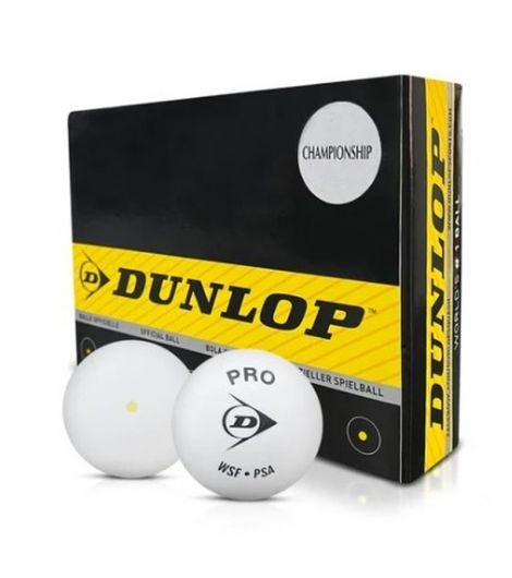 Dunlop Championship White Single Yellow Dot Squash Ball