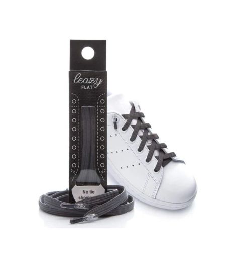 Leazy Flat Kid's Shoelaces -Black