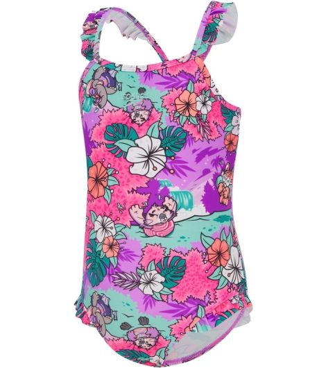 Speedo Kid's Toddler Girls Printed Frill Thinstrap One Piece Suit