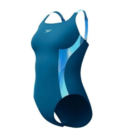 Speedo Women's Shaping Printed Splice Swimsuit