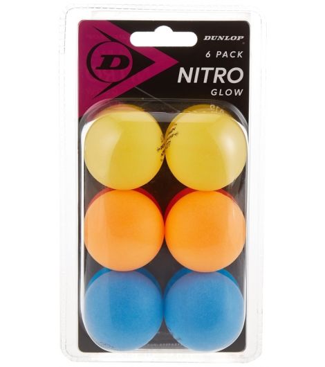 Dunlop Table Tennis Balls 40 Nitro Glow X6