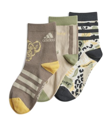 جوارب كاحل Disney Lion King من Adidas – للأطفال، عبوة من 3 قطع