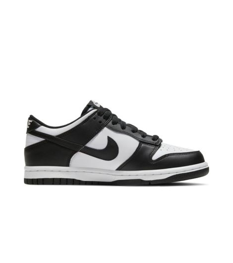 حذاء Dunk Low 'White Black' من Nike – للأطفال