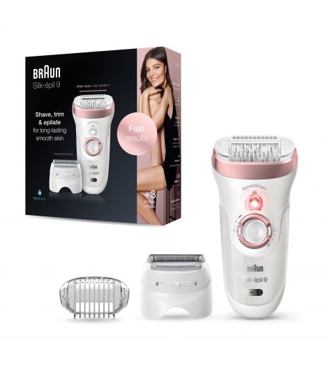 Braun Silk -Ã©pil 9 -720, Epilator for Long -Lasting Hair Removal, Rose Gold, 40 tweezers
