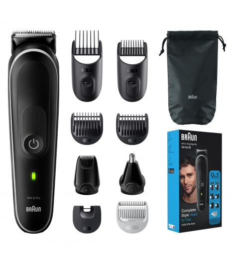 9-in-1 Style Kit 5 MGK5420 beard, body, ear&nose. With 100-min runtime, pouch, grey
