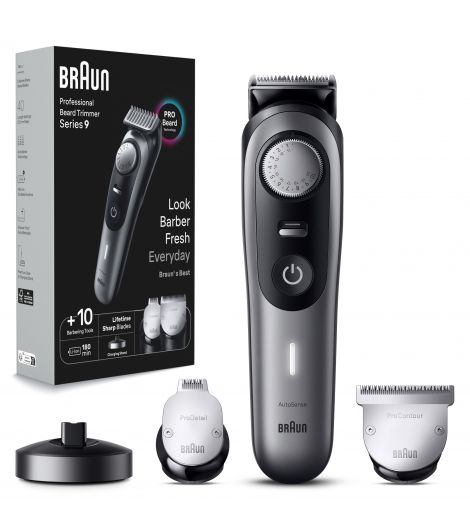 Braun Beard Trimmer Series 9 9420, Trimmer For Men with Barber Tools