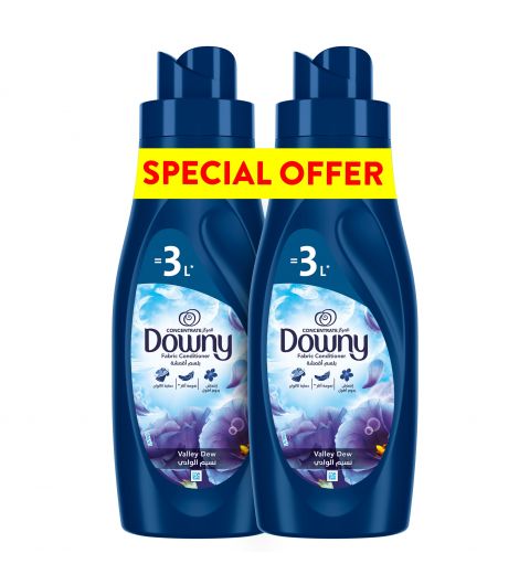 Downy Valley Dew Concentrate Fabric Conditioner, 2x1L