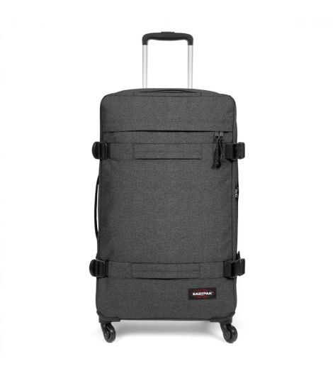Eastpak Transit'R 4 L Black Denim Large Four-Wheeled Luggage