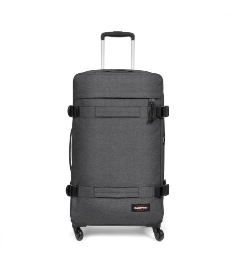 Eastpak Transit'R 4 M Black Denim Four-Wheeled Medium Luggage