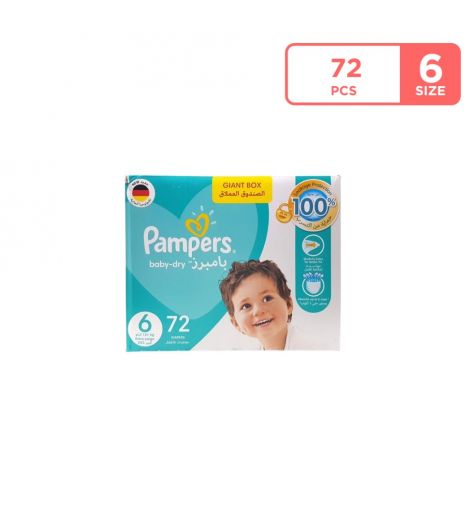 Pampers Baby Dry Diapers Size 6 Extra Large (13+kg) 72 Pieces