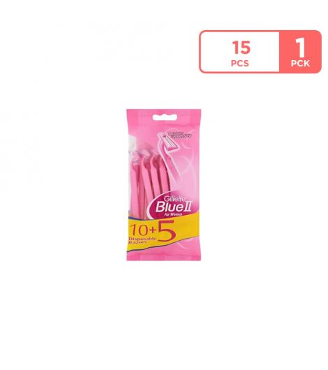 Gillette Blue2 Disposable Razor For Women 10 + 5 Free