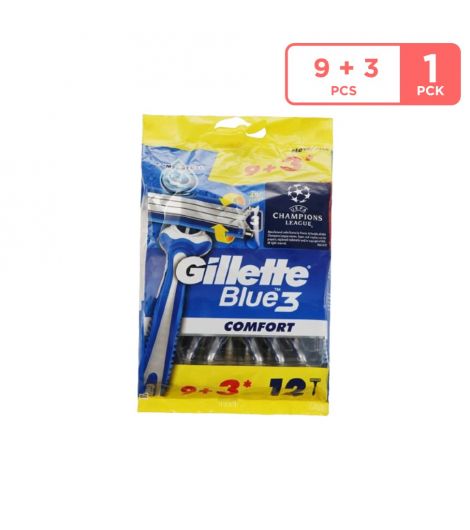 Gillette Blue 3 Comfort Disposable Men'S Razors 9+3 Pieces