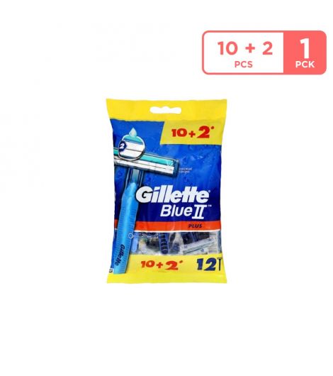Gillette Blue Ii Plus Disposable Razor 10 + 2 Free