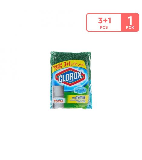 Clorox Non Scartch All Purpose Mesh Sponge (3+1 Free)