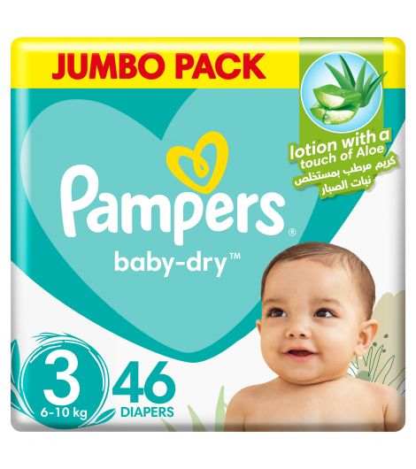 Pampers Active Baby Dry Diapers, Size 3, Midi, 4-9kg, Value Pack, 46 Pieces