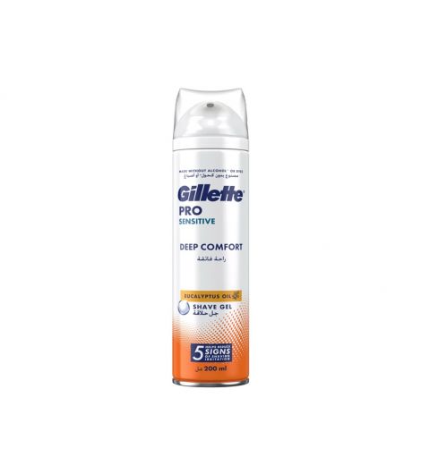Gillette Pro Shave Gel Sensitive Deep Comfort Eucalyptus Oil 200ml