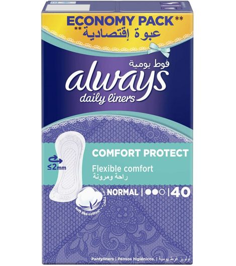 Always Panty Liners Comfort Protect Flexible Comfort Normal 40 Pieces