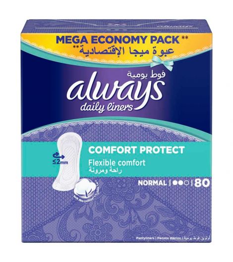 Always Liners Comfort Protect Regular 80 Pieces