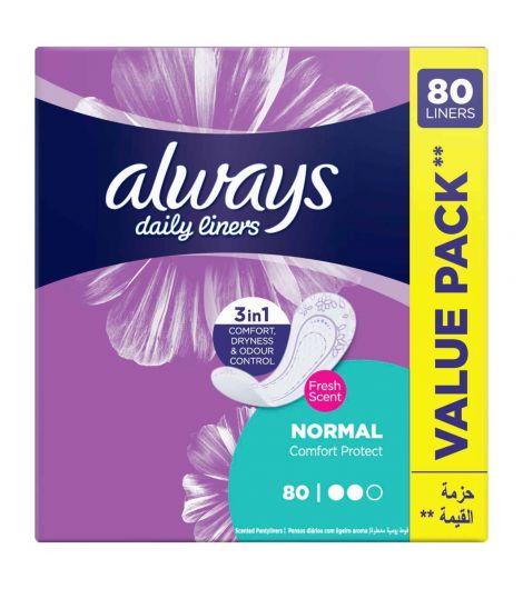 Always Liners Comfort Protect Fresh 80 Pieces