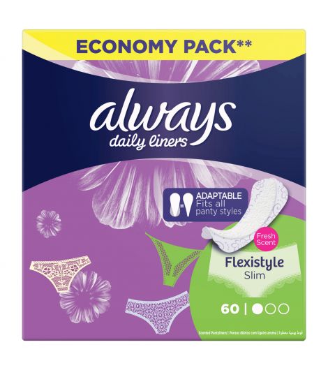 Always Panty Liners Multiform Protect Fresh Scent Normal 60 Pieces