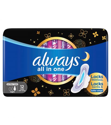 Always Diamond Ultra Thin Extra Long Sanitary Pads With Wings - 12 Pads