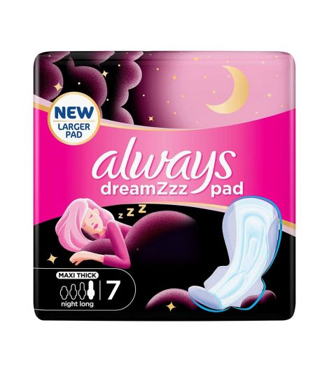 Always dreamzzz Clean & Dry Maxi Thick Night Long Pads 7 Pieces