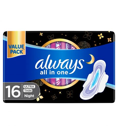 Always All In 1 Ultra Thin Night Pads 16 Pieces