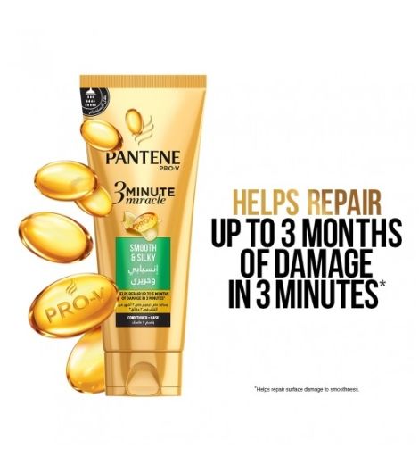 Pantene 3 Minute Miracle Smooth & Silky Conditioner + Mask 200 ml