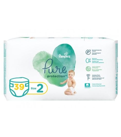 Pampers Pure protection Diapers Size 2 (4-8 Kg) 39 Pieces