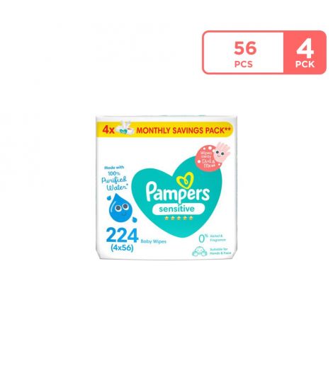 Pampers Sensitive Protect Baby Wipes 56 Wipes ( 2+1 Free )