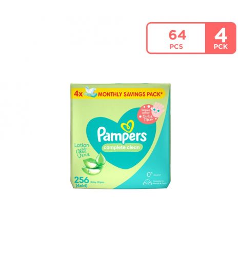 Pampers Baby Fresh Clean Wipes 64 Pieces 3 + 1 Free