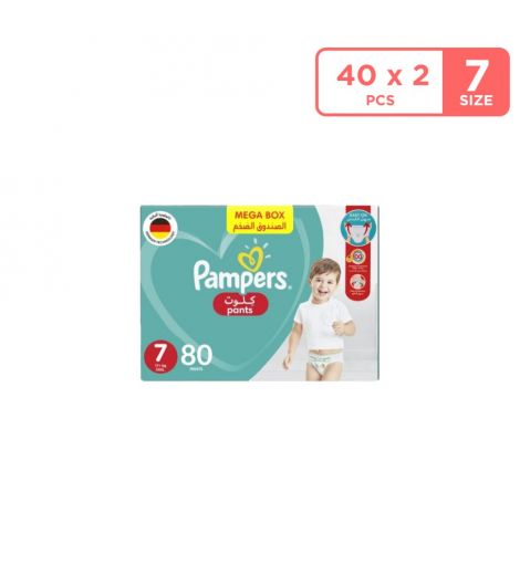Pampers Baby Dry With Aloe Vera Lotion Size 7 (17+ kg) - 2×40 Pants