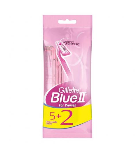 Gillette Blue2 Disposable Razor For Women 5 + 2 Free