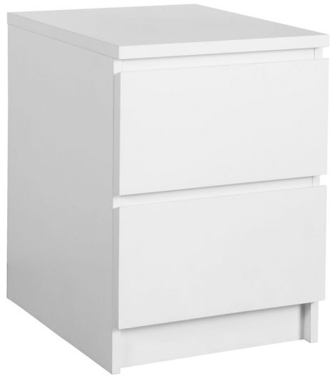 Bedside table LIMFJORDEN 2 drawers white