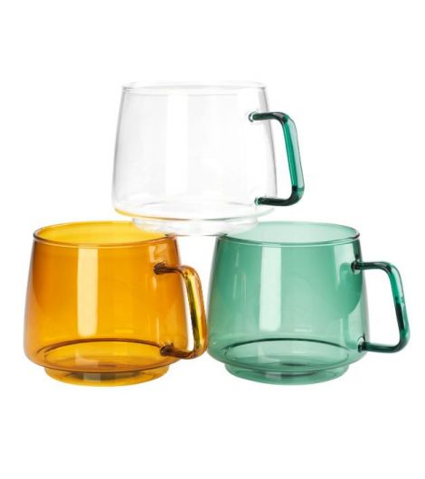 كوب مقاس 13*8 سم زجاج متنوع - (قطعة واحدة)