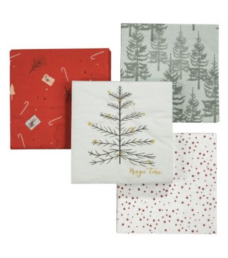 مناديل مقاس 17*17 مجموعة مؤلفة من 20 قطعة متنوع - (قطعة واحدة)